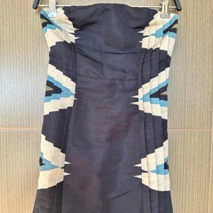 Urban Outfitters Ecote Aztec Dark Navy Strapless Dress - XS